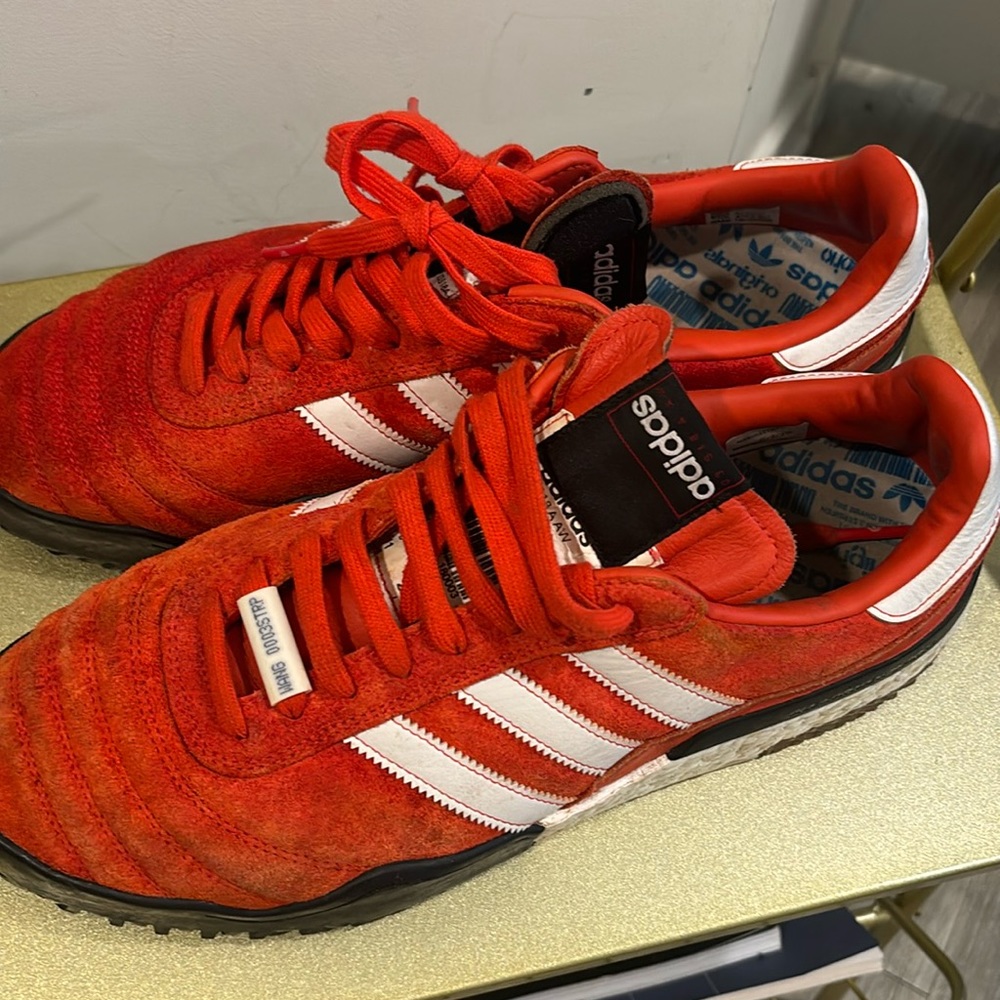 Red adidas sneakers